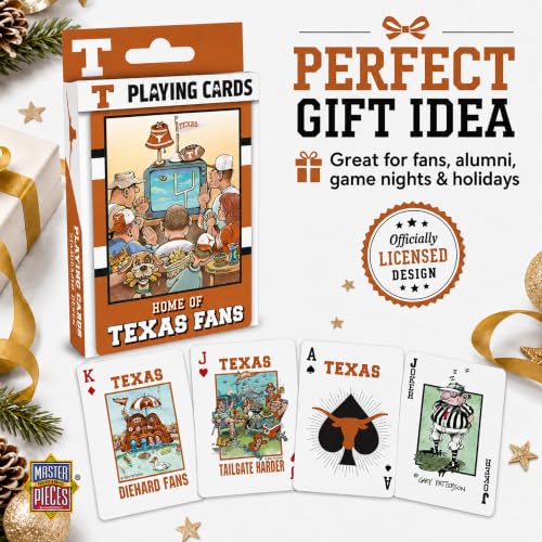 Image of Masterpieces Officially Licensed NCAA Texas Longhorns Playing Cards for Fans - 54 Card Deck for Adults