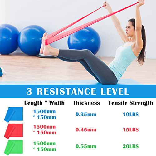 WOVTE-Resistance-Bands-Set3Pack-Elastic-Fitness-Exercise-Bands-with-3-Resistance-Levels-Workout-Bands-for-Women-Men-Shaping-Legs-Arms-Back-Home-Gym-Strength-Training-Yoga-Pilates