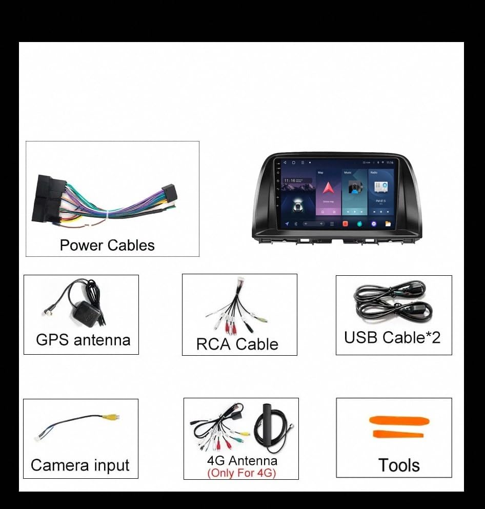 Radio de coche para Mazda CX5 2012-2015 Android Auto pantalla táctil Bluetooth y WiFi 6