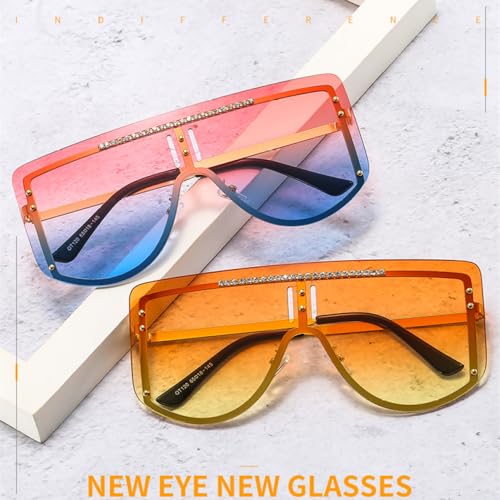 Lunettes de soleil de luxe cool avec verres dégradés de diamant chic - 2
