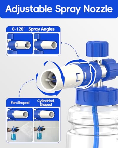 Image of Foam Cannon for Pressure Washer with 1 /4 inch Quick Connector, Wide Mouth Foam Cannon, Adjustable Soap Cannon for Car Wash, Additional 1.1mm Orifice Nozzle (Transparent)