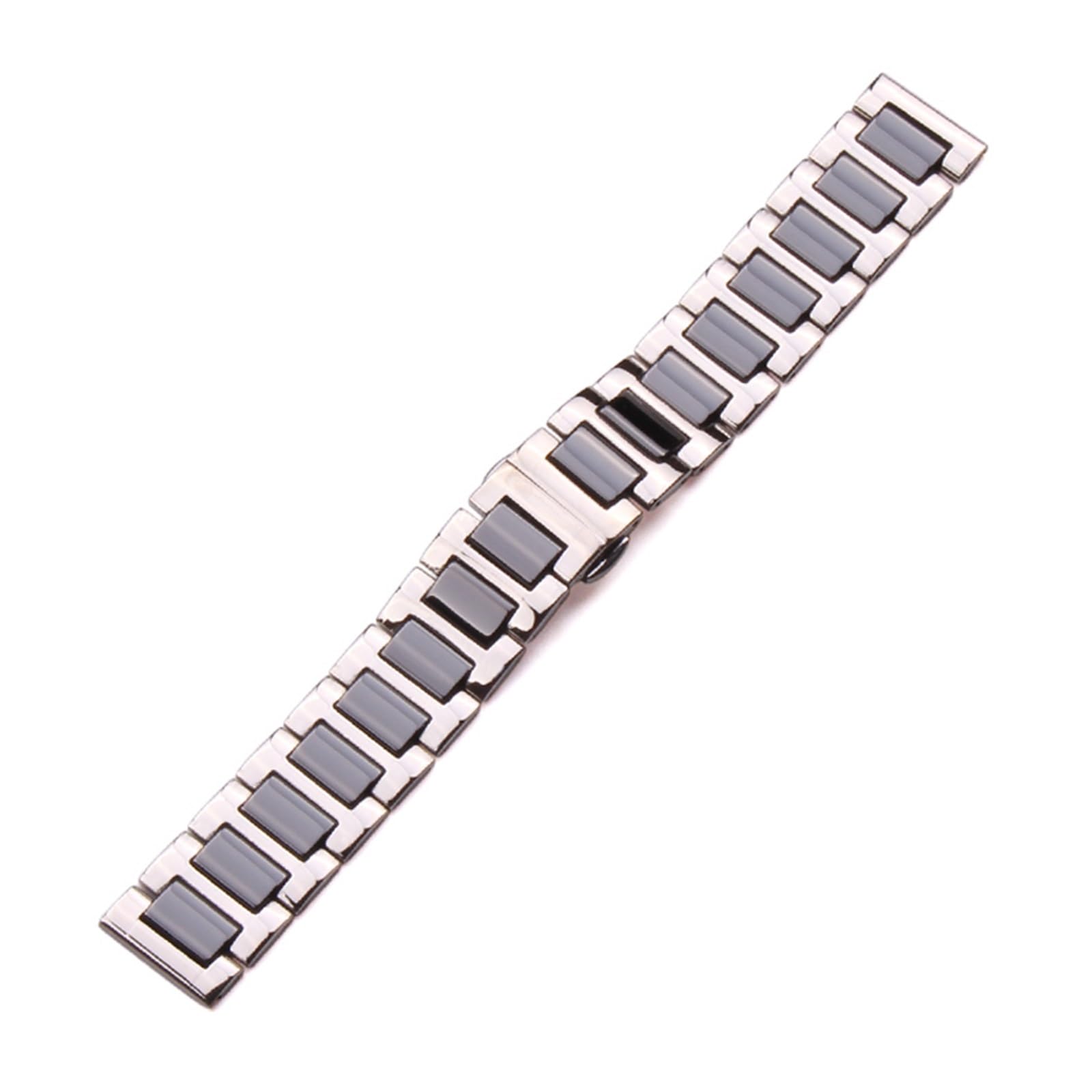 SiChouwz Bracciale In Ceramica In Acciaio Inossidabile Cinturino In Metallo Solido Bianco Nero
