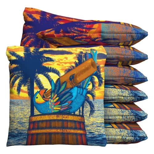 Baggo Plasterd Parrot Cornhole 1 LB Bean Bag Toss Bags (Set of 8)