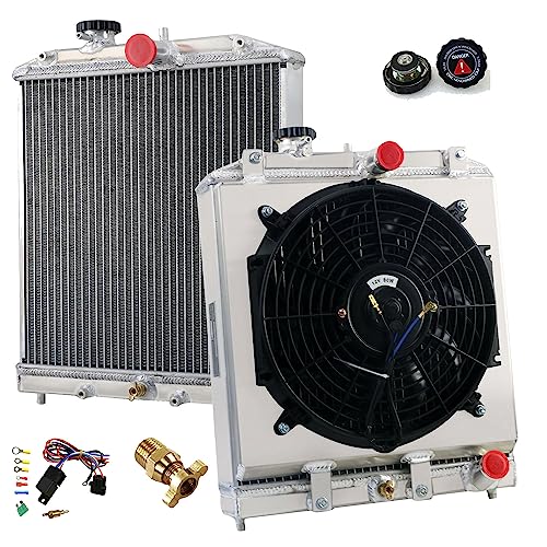 Ozcoolingparts Pro 2 Row Core All Aluminum Radiator + 12“ Fan W/Shroud Kit For 1992-2001 93 94 95 96 97 98 99 00 Honda Civic Del Sol Ej Ek Eg Db Dc #TOP18