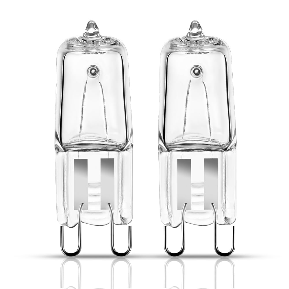 Comyan G9 40W Halogen Backofenlampe 230V G9 Ofenbirne, 400 lm Warmweiß dimmbar hitzefest bis 300 °C – für Mikrowelle, Dunstabzugshaube – 2er-Pack