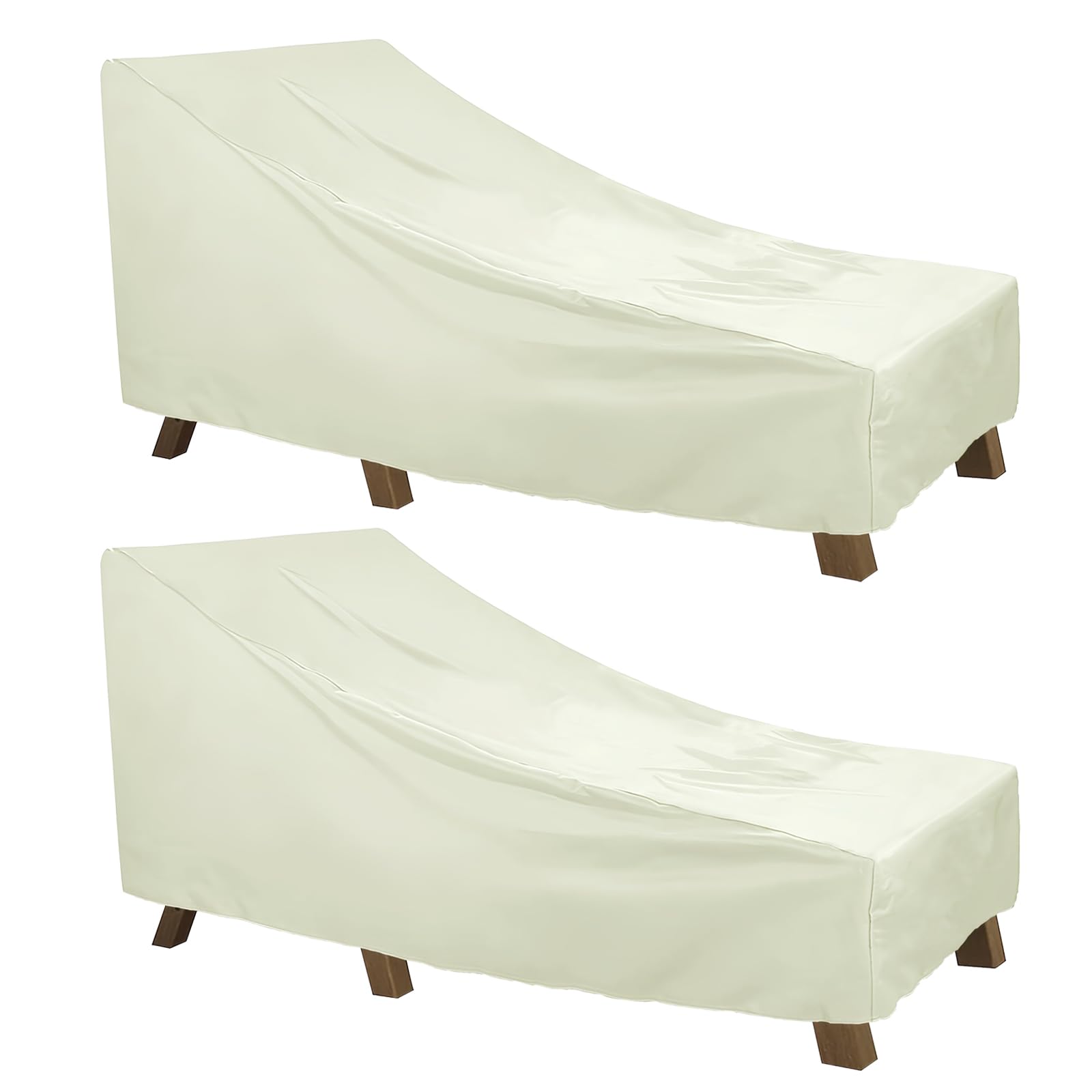 Copertura per lettino da giardino, impermeabile, copertura per mobili da giardino 210D, in tessuto Oxford (2 x beige)