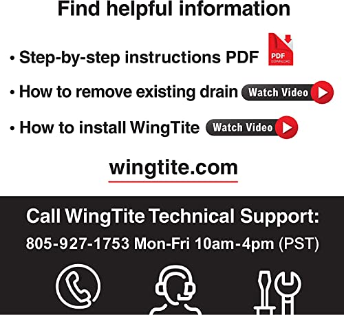 Wingtite Pro-Series Shower Drain, Builders Model For New Construction, Installs Entirely From The Top, Chrome #TOP5