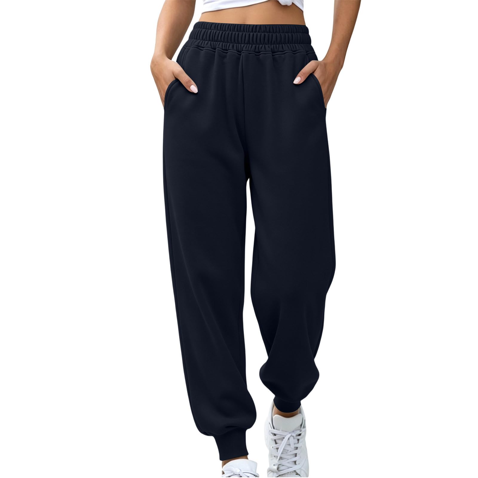 Pantaloni Tuta Donna Con Tasche Jogger Loose Fit Morbidi e Traspiranti