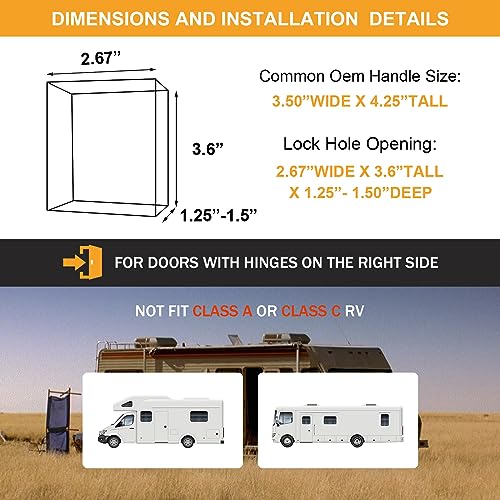Image of RV Entry Door Lock Travel Trailer: Paddle Deadbolt Door Locks for Travel Trailers with 4 Camper Keys,100% Metal Door Latch for Camper