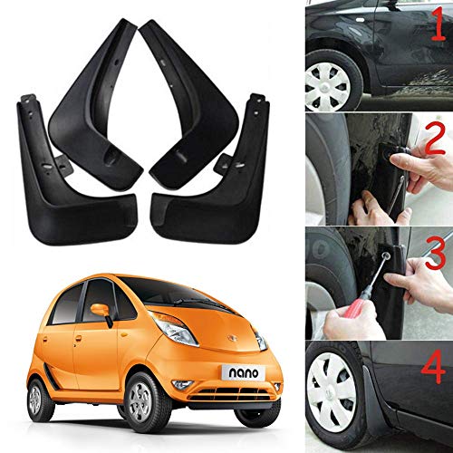 Image of Oshotto (O.E.M Fitting Cup Type) Mud Flap /Splash Guard Compatible with Tata Nano (T-I) (Set of 4)