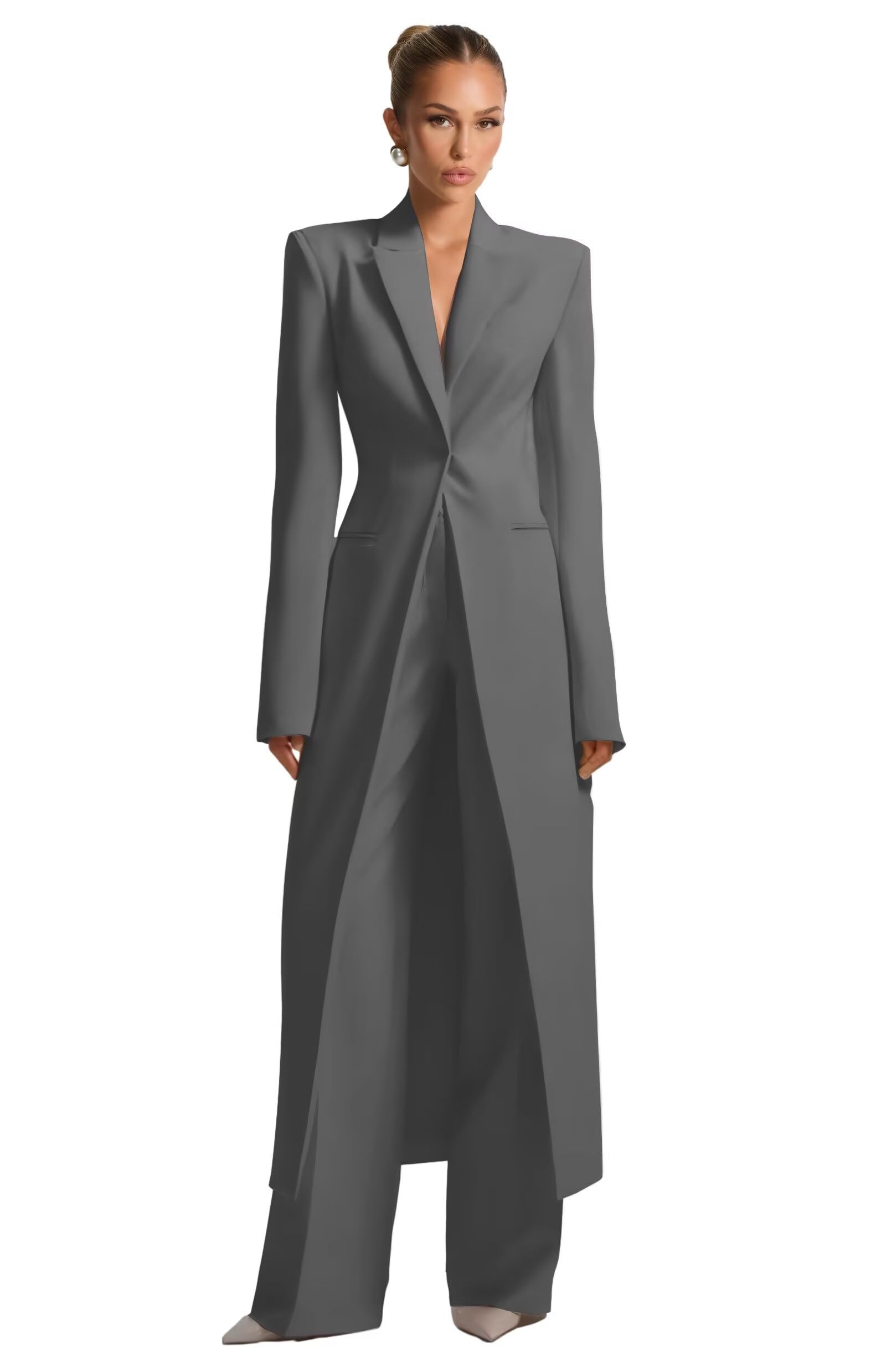 Business Womens Suit 2 Piece Business Casual Suits for Women Formal Long Blazer Pants Business Womens Suits