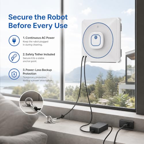 Image of Window Cleaner Robot with 4 Cleaning Modes, 8000Pa Suction Remote Control