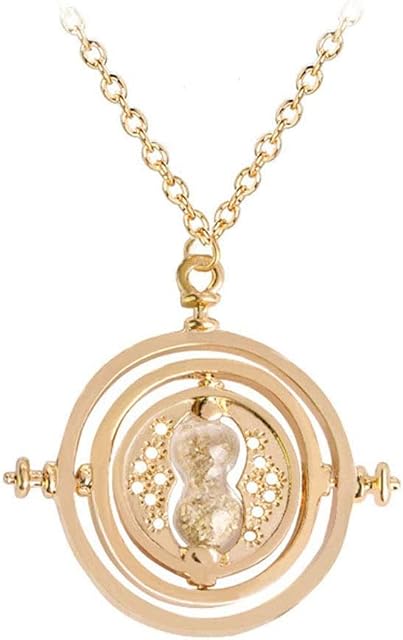 SUNNEE Gold Plated Time Turner Necklace for Harry Potter Fans Gifts Collection or Decorations Magical Cosplay Costume Jewelry Gift (gold)