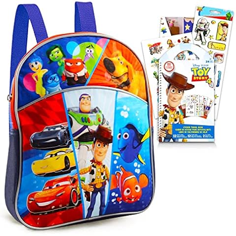 Toy Story Mini Backpack for Boys Girls Toddlers Kids - Bundle with Lightyear Mini Backpack with Toy Story Stickers | Inside Out, Cars, Up, Finding Nemo Cover