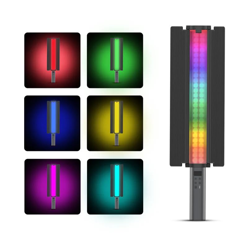 Digitek (DSL 555 RGB) Portable 38W Handheld LED Stick Light Wand, Video Light with 14200LM, 2500K–9900K Dual Color Temp, App Control, OLED Display & 24 FX Modes, for Photo& Videography-image-7