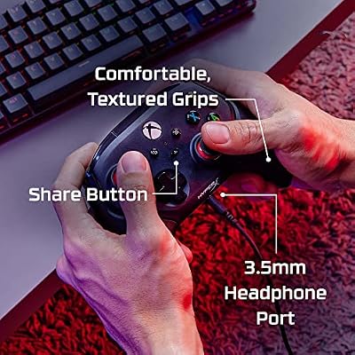 HyperX Clutch Gladiate Wired Controller for Xbox One, Xbox Series X|S, PC, Officially Licensed by Xbox, Dual Trigger Locks, Programmable Buttons, Dual Rumble Motors