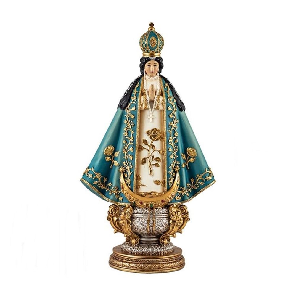 Virgen San Juan de los Lagos Figura 30 cm. Escultura México Resina peana Media Luna
