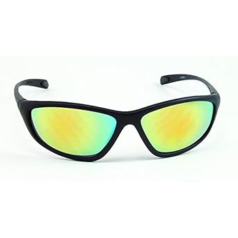 Galeton 9200204 Spyder Lightweight Full Frame Safety Glasses with Anti-Scratch Lenses, Black Frame/Rad Yellow Mirror