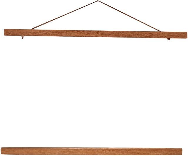 Magnetic Poster Hanger Frame, 21cm/30cm/40cm/50cm Light Wooden Modern Magnet Print Dowel Poster Hangers Frames Hanging Kit(50cm)