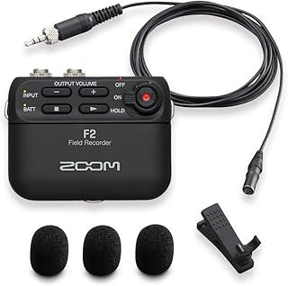 ZOOM ズーム ピンマイク付属 超小型レコーダー F2/B 32bitフロート対応 設定不要でプロの音質 YouTube Vlog 収録用 ブラック [国内正規品]