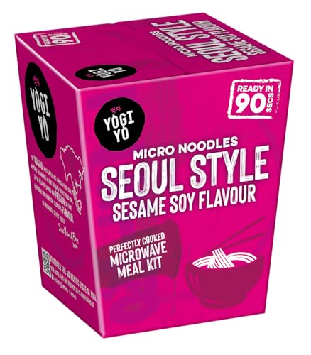 Yogiyo Takeaway Style Microwavable Instant Noodle Pot - Seoul Style Sesame Soy Flavour, Authentic Korean Flavours, Multipack 6 X 177G Pots, Instant Me
