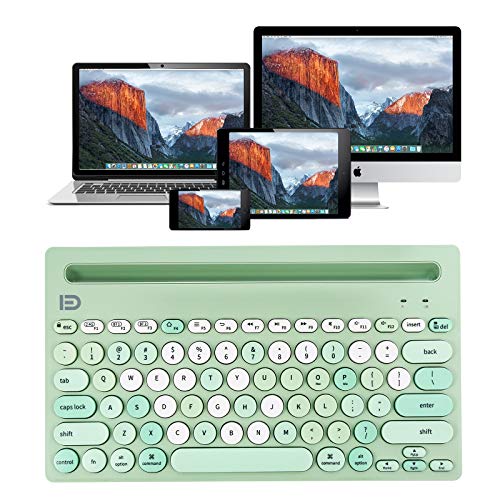 HUO JI Wireless Keyboard Multi-Device, Bluetooth and 2.4G Dual Mode for iPad, Switch to 3 Devices for Cellphone, Tablet, PC, Smart TV, MacBook iOS Android Windows, Green by HUO JI - Image 7