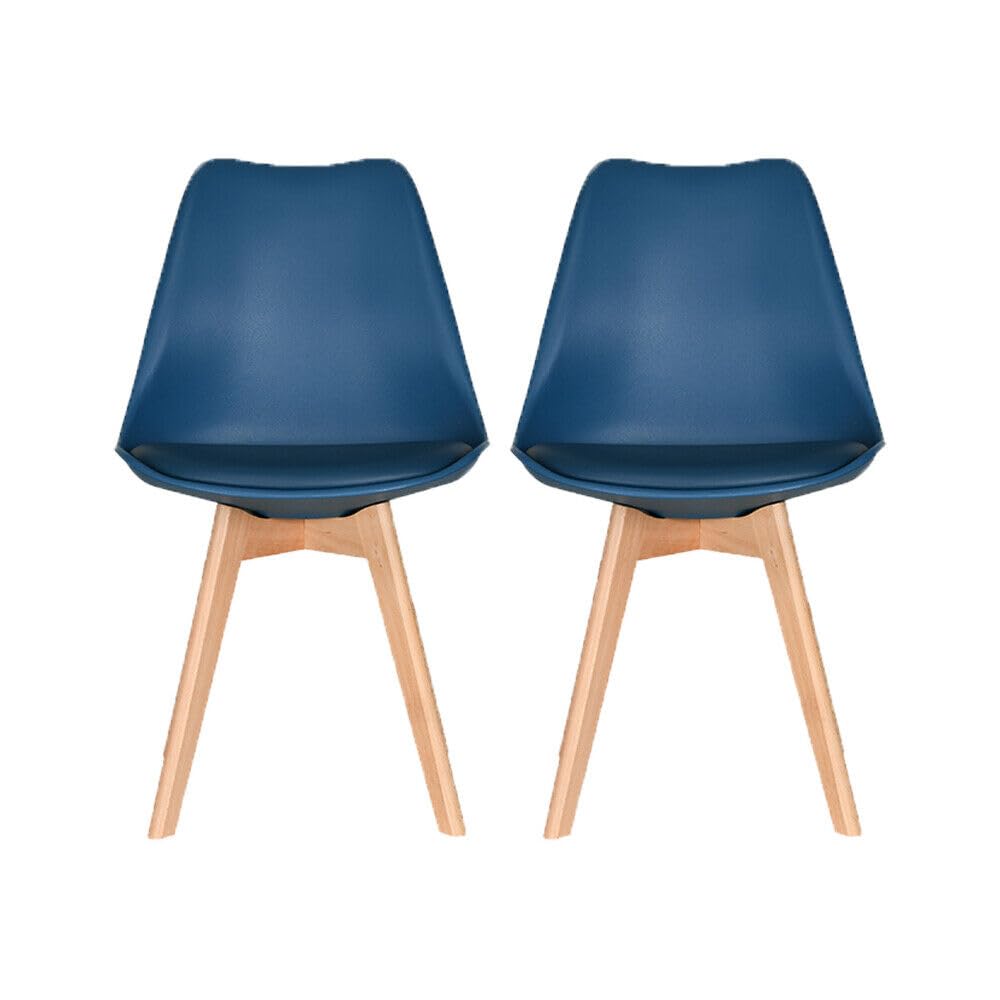 AVC Designs Set of 2 Dining Chairs Designer Wooden Home Office Commercial (Navy)
