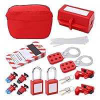 Lockout Tagout Kit für Elektrische Leistungsschalter, Elektrisches Lockout-Tagout-Kit Elektrischer Sicheres Vorhängeschloss Loto-Tag-Überfalle Komplettes Set für Industriechemikalien