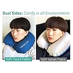 TREKOLOGY Inflatable Neck Pillow for Travel – Compact Ultralight Air Pillow with Button Inflation & Quick Deflate – Dual-Fabric Neck Support Cushion for Airplane, Car, Train, Bus - Image 3