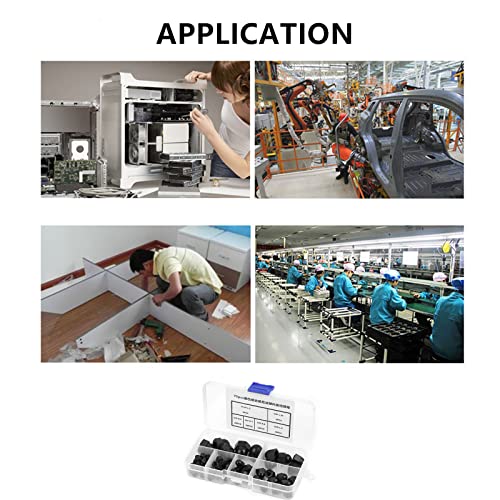 70Pcs Nut Acorn Plastic Hex Acorn Nuts M3/M4/M5/M6/M8/M10 Nylon Nut Hex Head Dome Acorn Covernut Hex Head Dome (Black) #TOP4