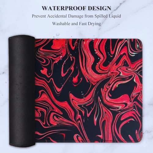 Image of Saco XXL Gaming Mouse Pad for PC - Large Desk Mat 900x400x3mm, Extended Non-Slip Rubber Base, Waterproof Surface, Marble Design, Big Keyboard Mouse Pad for Office & Home Setups