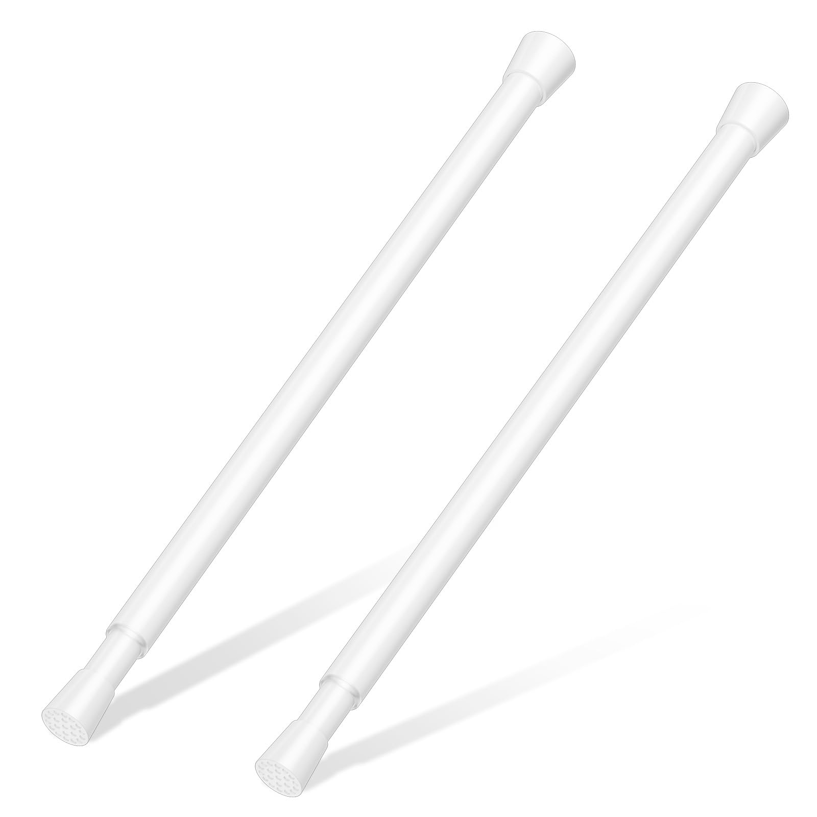 AIZESI 2pcs Tension Rods for Curtains 50–69 cm (20" to 27") - White Tension Rods Net Curtain Rod, Tension Rod for Net Curtains Telescopic Curtain Pole, Adjustable Curtain Pole for Window and Doorway
