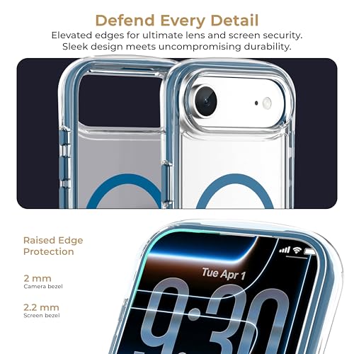 Image of Airbag Phone Cover Compatible with iPhone 17 Air | 5 Layer Protective Structure | Anti-Scratch & Anti Aging Back Cover | Heat Protection During Charging | Compatible MagSafe | Blue