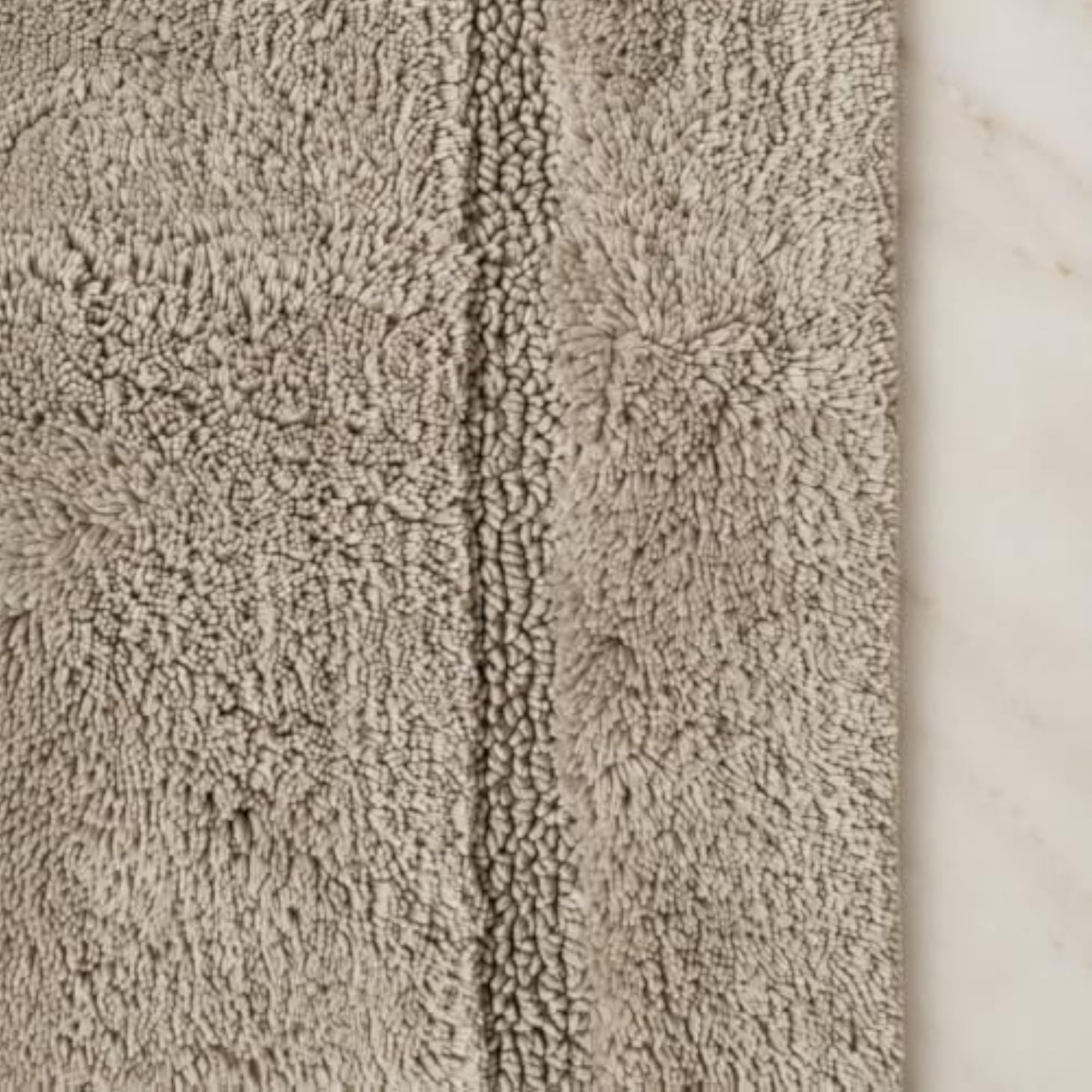 Mellow Anti Slip Tufted Cotton Bath Mat, Beige