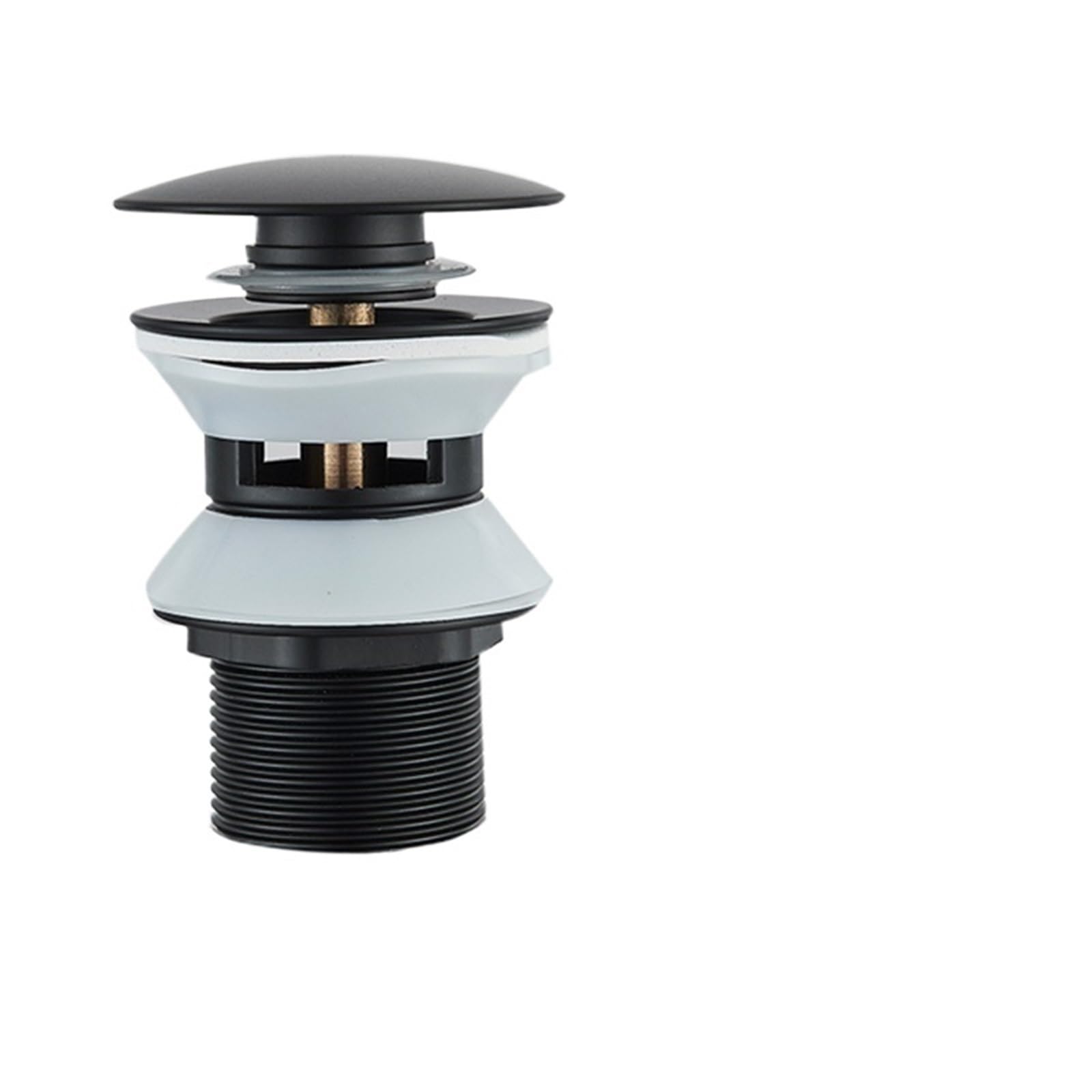 Basin Sink Pop Up Drain Pop Up Drain Button Bathroom Sink Drainer Siphon Waste Stopper Wash Basin Faucet Accessory Washbasin Pipe Black Chrome(Black A)