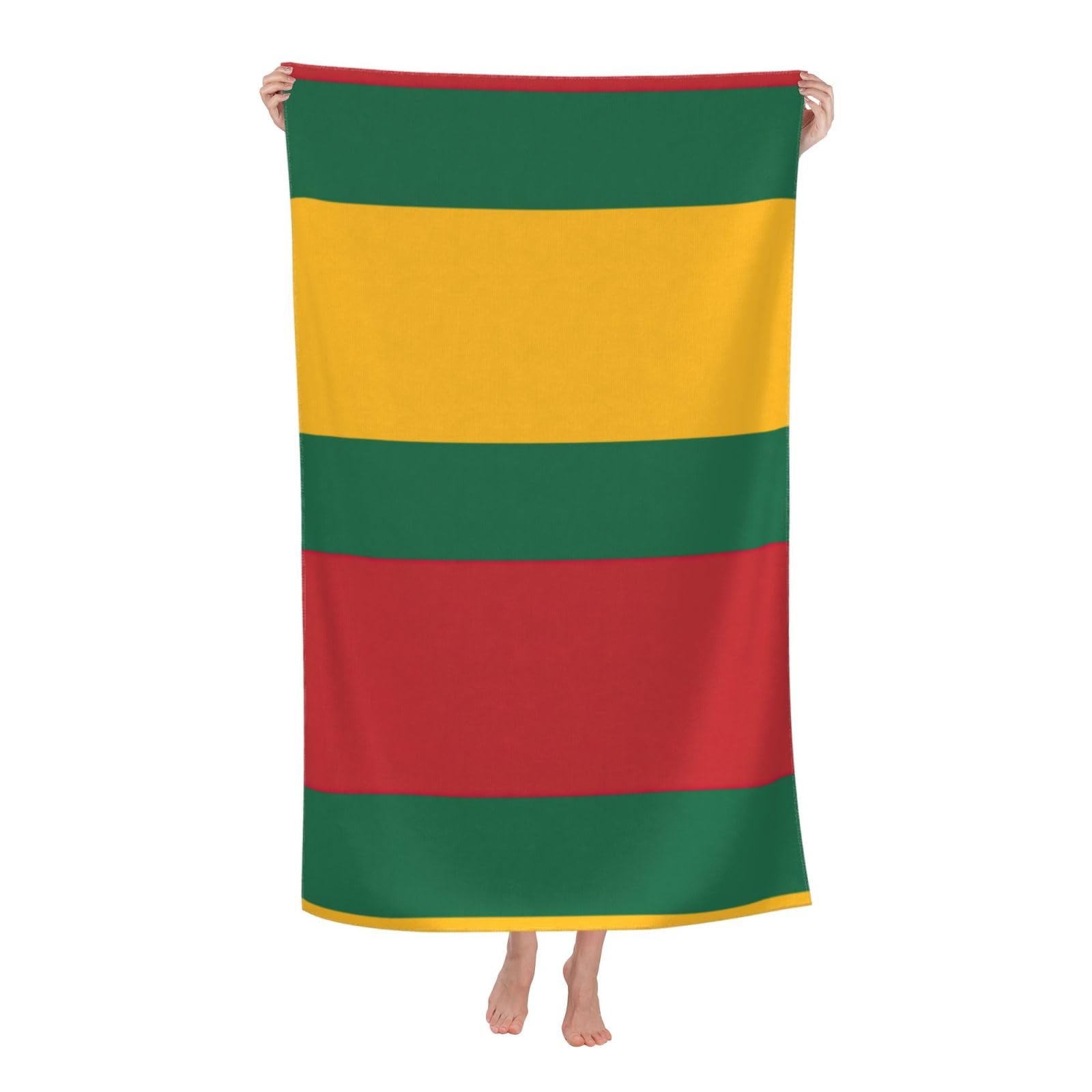 Oazcvbnn Women's White Flag Of Lithuania Print Adult Beach Towel Summer Travel Pool Vacation Swimming Fitness Outdoor Adventures