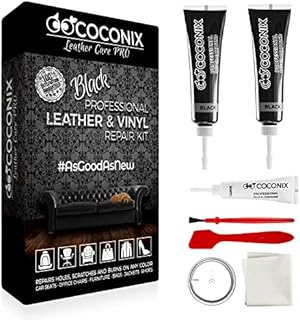 COCONIX Black Leather Repair Kits for Couches - Vinyl & Upholstery Repair Kit for Car Seats, Sofa & Furniture - Liquid Scratch Filler Formula Repairs Couch Tears & Burn Holes