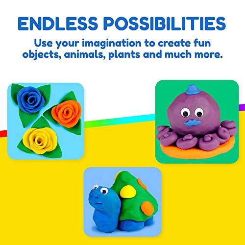 Hygloss Products Play Dough, Safe & Non-Toxic Modelling Dough For Arts & Crafts, Learn & Play, Unscented, 1Lb. Of 6 Colors, 6 Lb. Total #TOP4