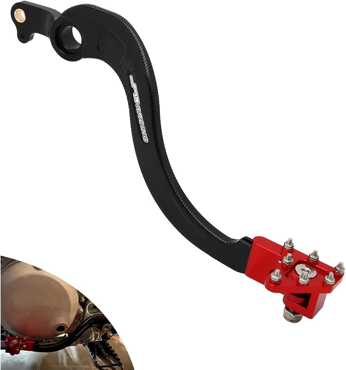 JFG RACING Dirt Bike Rear Brake Foot Pedal,CNC Motorcycle Foot Brake Lever for CRF450X 2005-2024/CRF250X 2004-2017 - Red