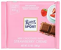 Vista 6 de Ritter Sport Barras, chocolate con leche con crema de fresa, 3.5 onzas (paquete de 12)