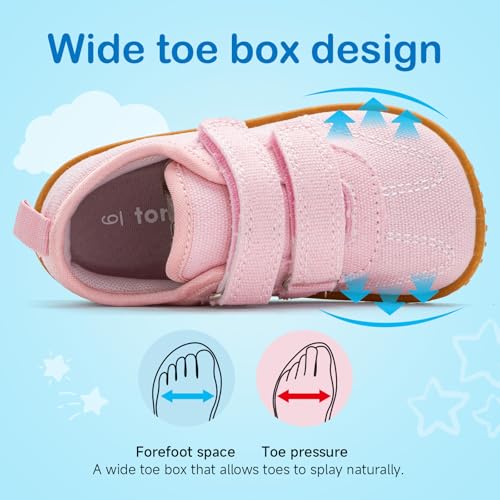 tombik Toddler Canvas Shoes Lightweight Breathable Barefoot Sneakers for Boys & Girls Walking Running Play2
