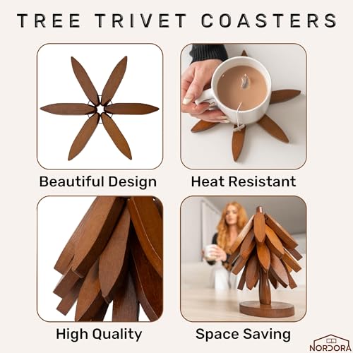 Tree Shaped Wooden Trivets for Hot Dishes, Pots & Pans - Hot Pads by NORDORA - Used condition - Image 8