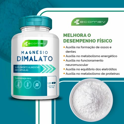 3Un Magnesio Dimalato 500mg 360Cáps 100% Puro alta Concentração Kit 6 Meses