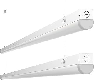 HYPERLITE 80W LED Linear Strip Light 8FT,60/70/80W Linear Strip Lights Fixture 3500K/4000K/5000K CCT Selectable 1-10V Dimmable UL Listed 130lm/w Commercial LED Shop Light for Warehouse, 2P