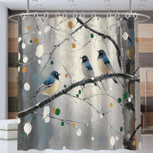 Rideau de douche 180x200 cm gris clair avec 12 crochets inclus - 3