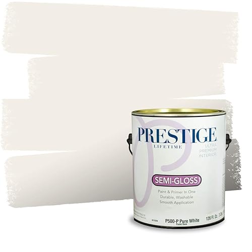 Prestige Paints Interior Paint and Primer In One, 1-Gallon, Semi-Gloss, Comparable Match of Valspar* Cream Delight*