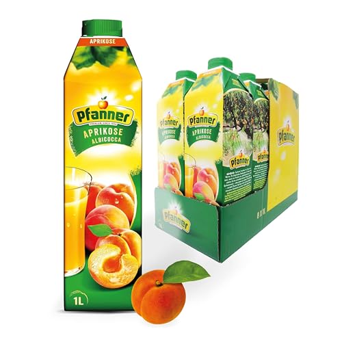 Pfanner Aprikose Nektar (8 x 1 l) – mind. 40% Fruchtgehalt - Fruchtgetränk im Vorratspack