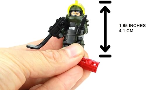 Miniatura 3 de Battle Brick Minifigura personalizada coleccionable de 1.6 pulgadas de alto, escuadrón de bombas EOD especializada en eliminación de EOD | Minifig