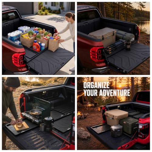 Image of LECARDIO Heavy Duty Slide-Out Truck Bed Cargo Tray,Pull-Out Storage Organizer for Pickup Trucks,Fits 5'5 inch Beds & Longer, Cargo Bed Slide