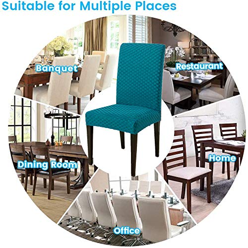 Housse de chaise extensible vert lot de 6 pour mariage et banquet - 3